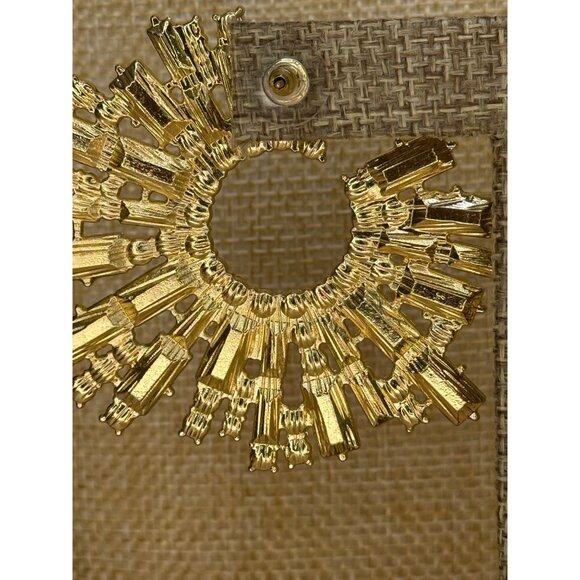 Gold-Tone Iridescent Crystal Baguette & Round Statement Earrings - Picture 10 of 10